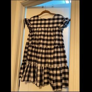 Buffalo check babydoll dress